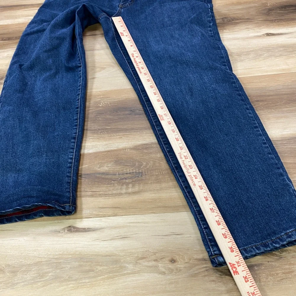 Eddie Bauer Flannel Lined Jeans Mens 38x32 Heritage Cotton Stretch Straight Blue